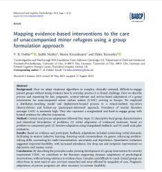 Photo of paper Mapping evidence-based interventions to the care of unaccompanied minor refugees using a group formulation approach, co-authored by Veronika Dobler, Judith Nestler, Maren Konzelmann and Helen Kennerley